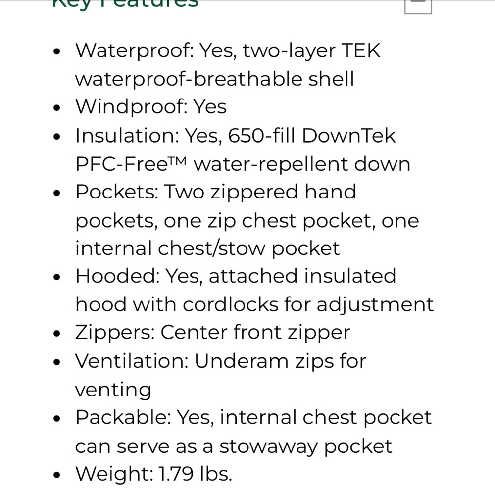 L.L. Bean Down Waterproof Ultralight Jacket - Picture 4 of 16
